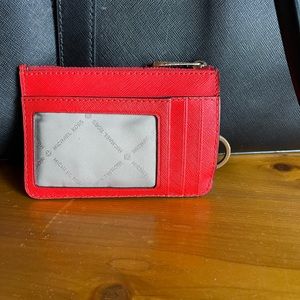 Red Michael Kors coin pouch/card holder
